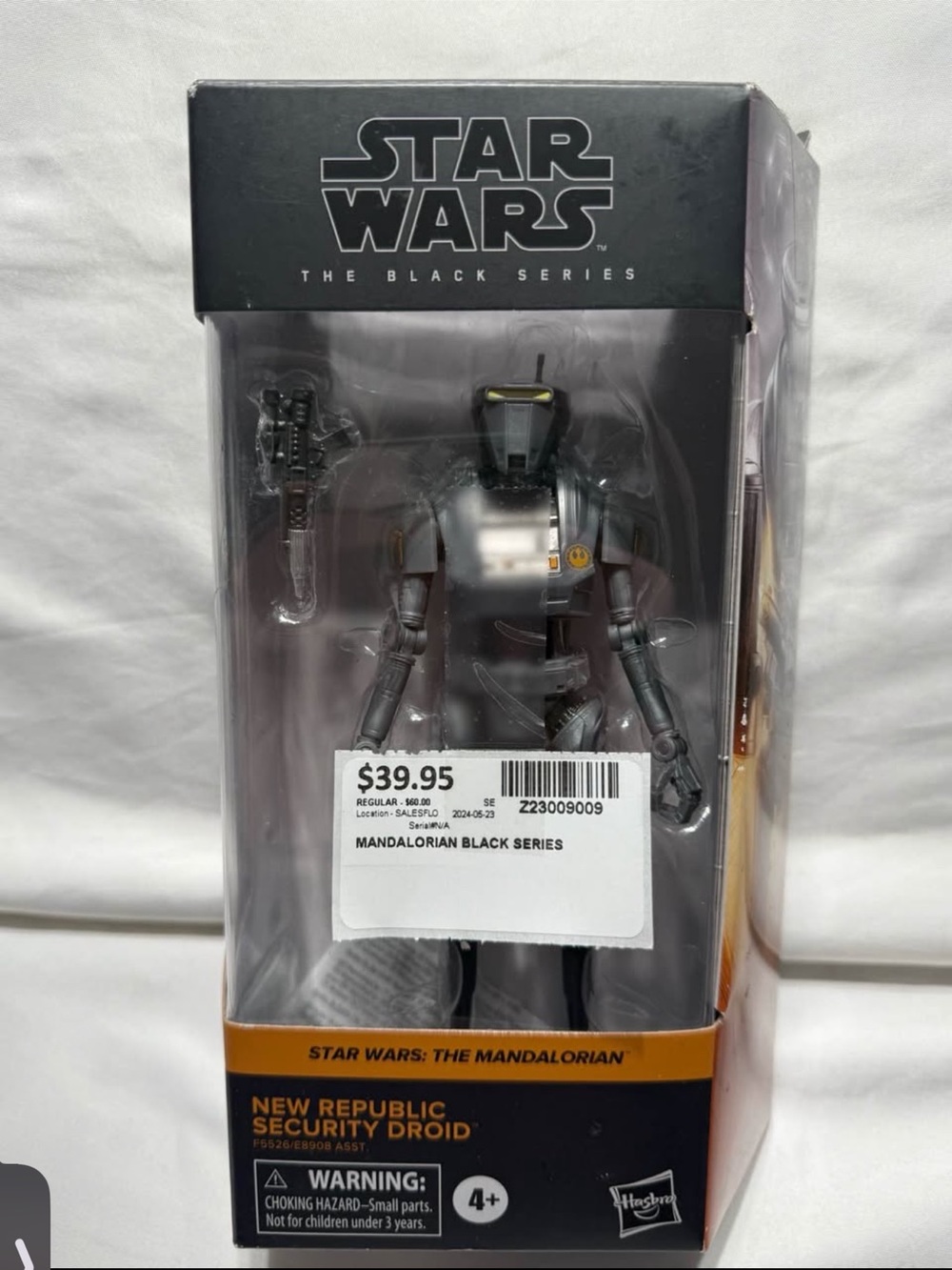 Toy action figure in box